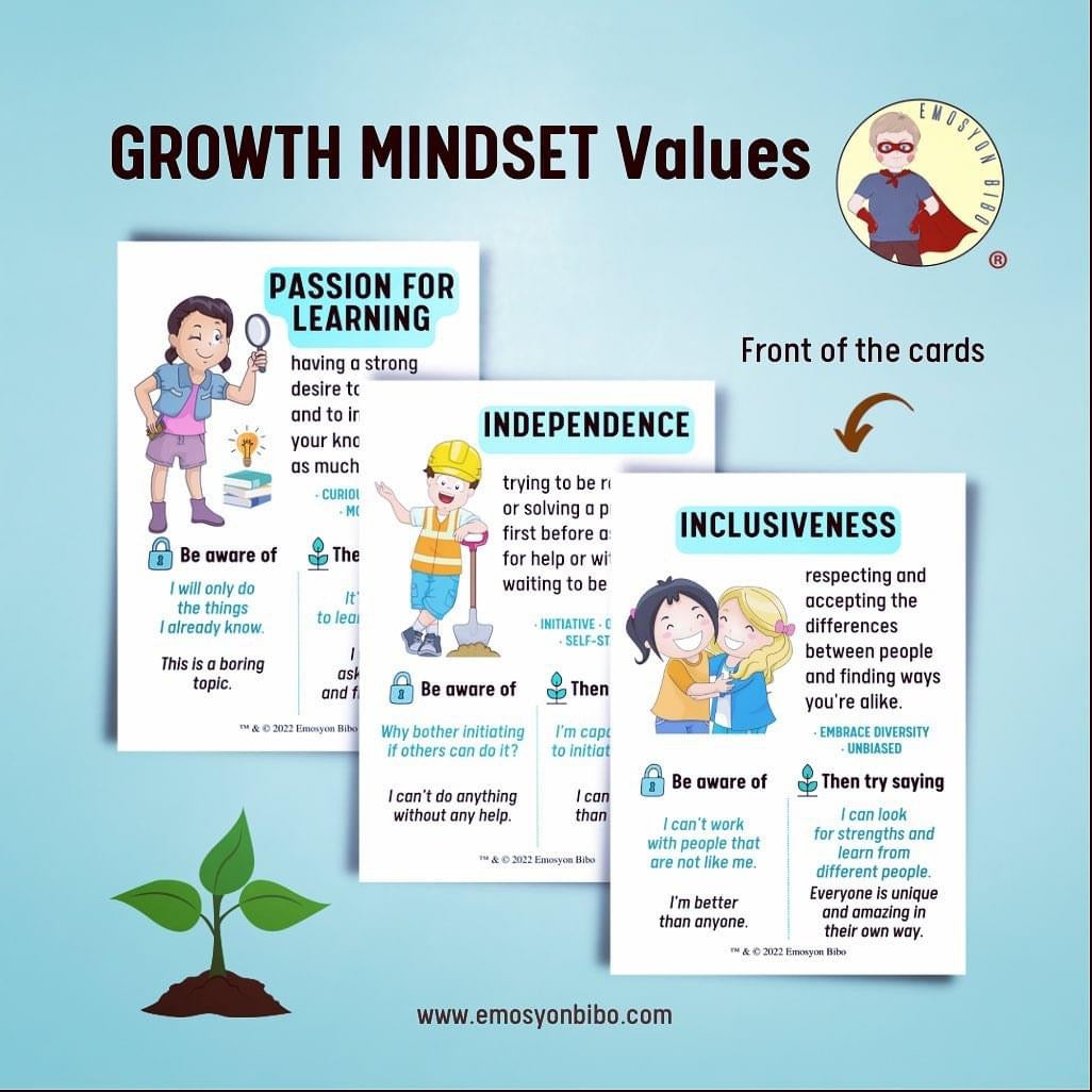 Growth Mindset Cards - "I Can Train My Brain" Values and Praise Cards